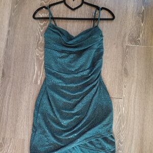 Windsor Shimmering Teal Mini Dress